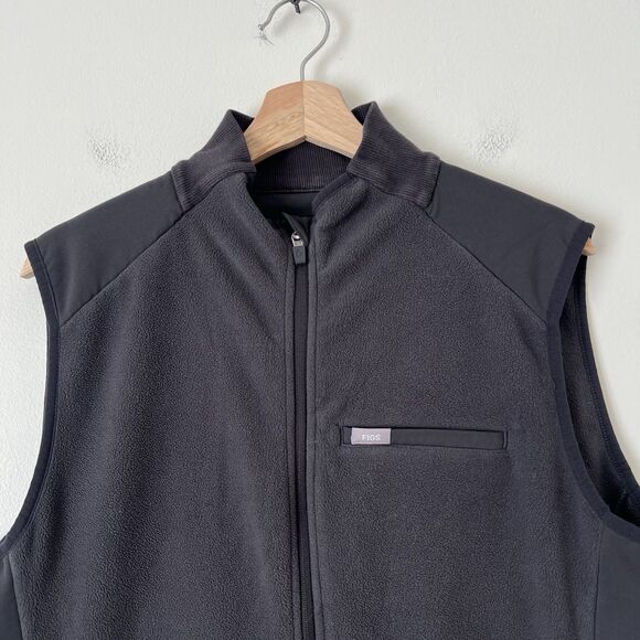 Figs Womens on Shift Fleece Vest Size XL Charcoal Gray - Picture 4 of 11